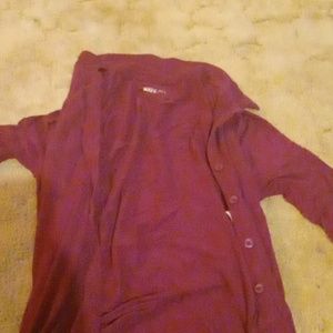 Quarter length sleeved plum blouse